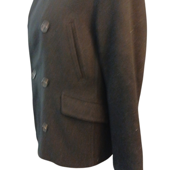 J. Crew Women's Black Pea Coat Size Medium Wool Blend Jacket - Picture 5 of 9